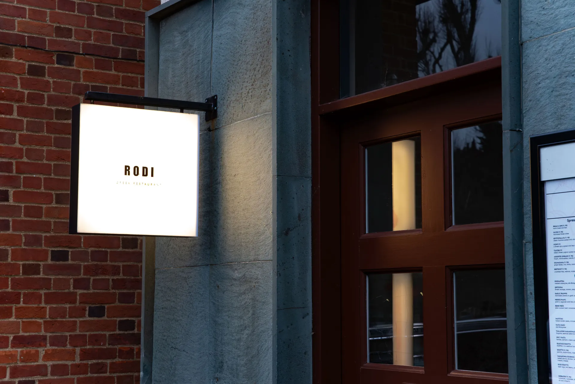 The entrance to Rodi Restaurant on Church Street, Welwyn