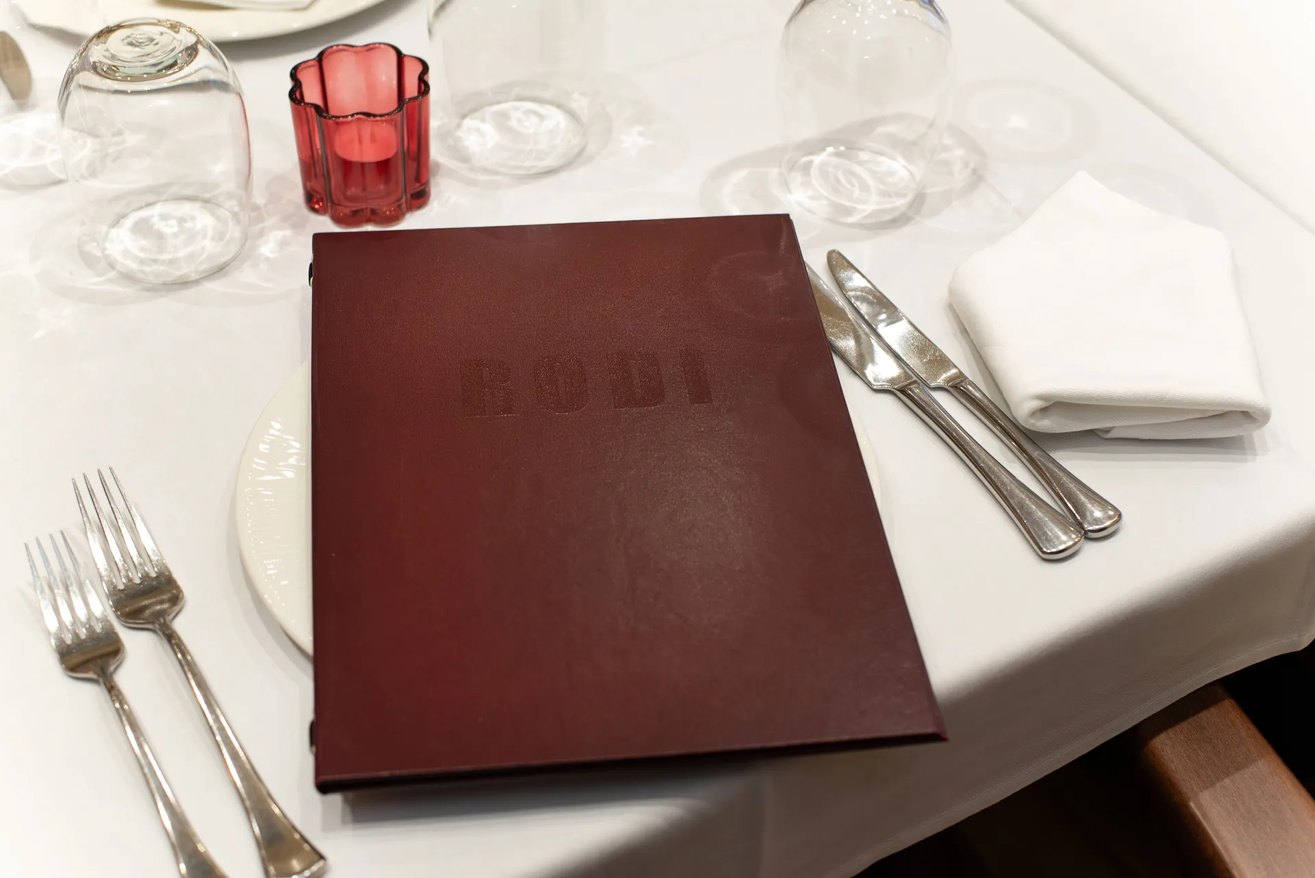 A table ready for guests at Rodi Restaurant